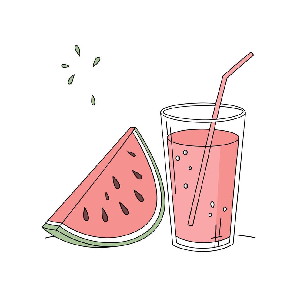Yummy Watermelon Juice for Healthy Snacking vector