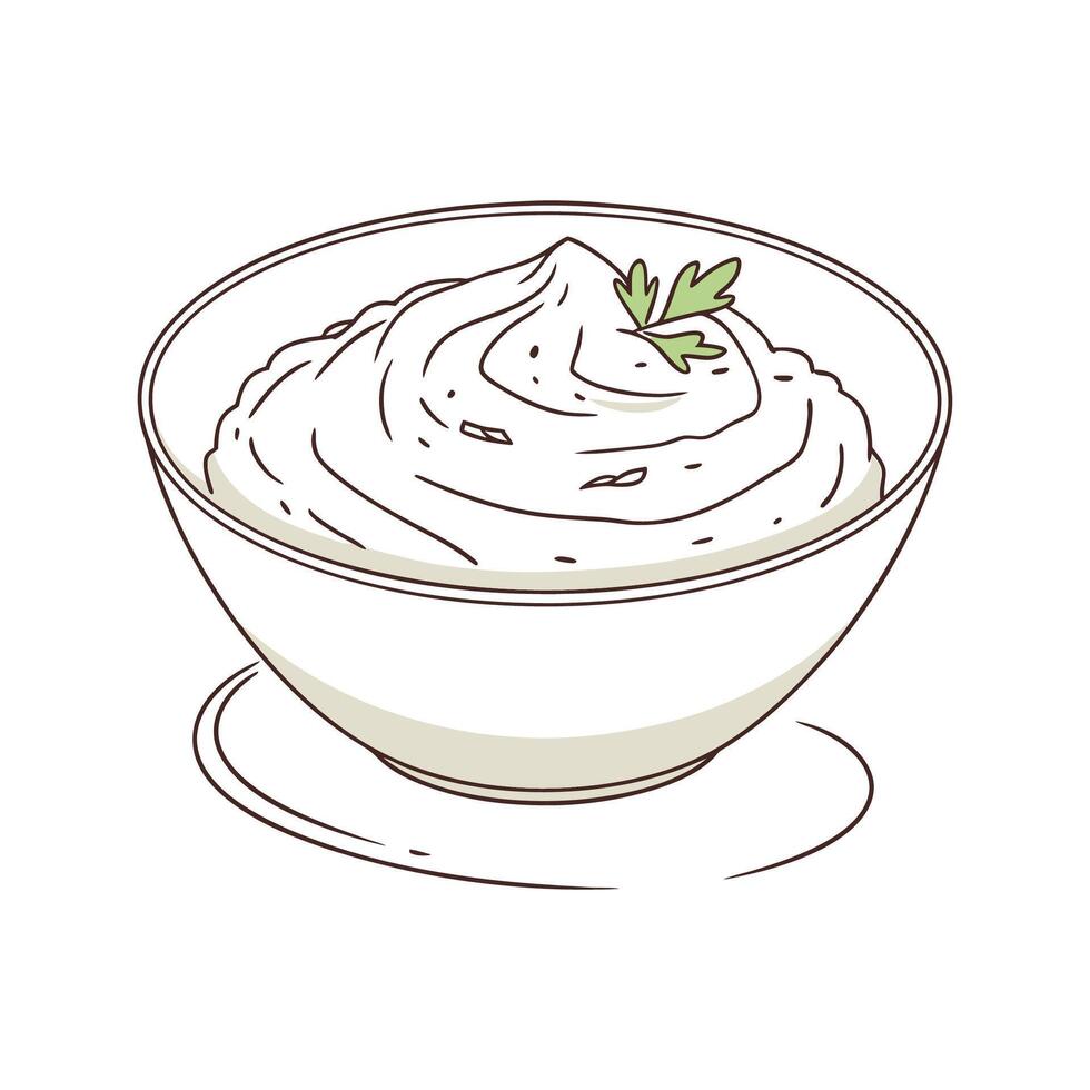 Creamy White Fish Puree for Nutritional Meals vector