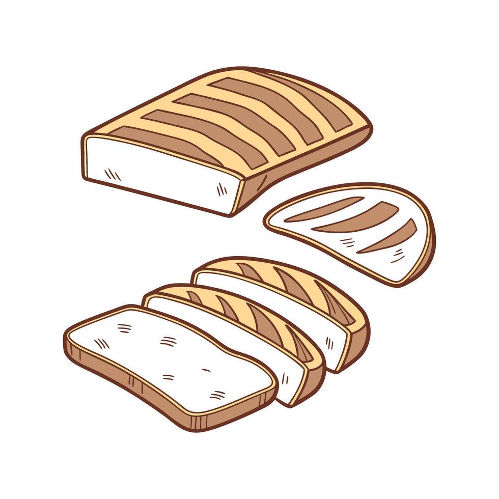 Creative Whole Grain Toast Strips Illustration vector