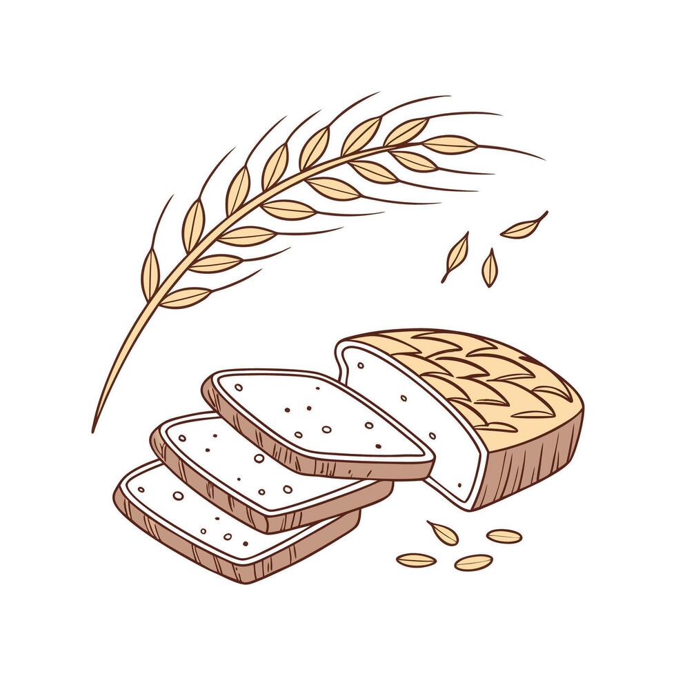 Wholesome Whole Grain Toast Strips Illustration vector