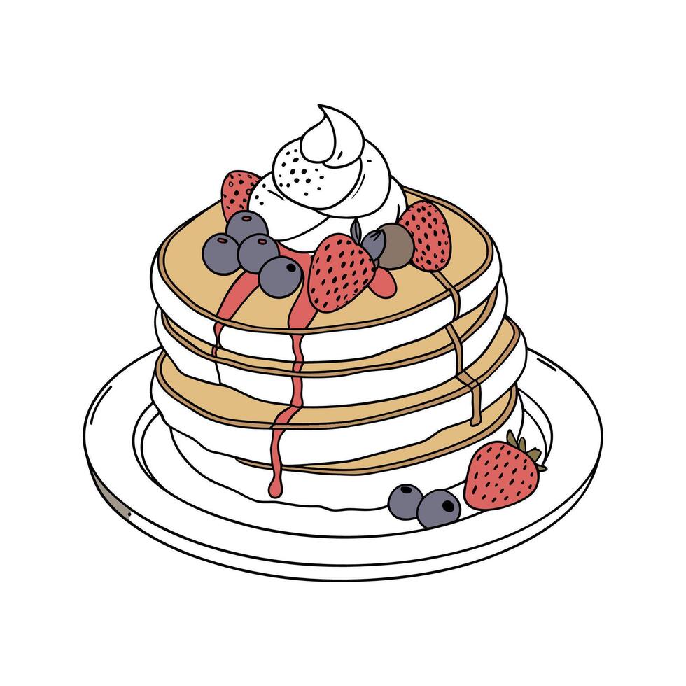 Yummy Whole Wheat Pancakes with Yogurt for Healthy Snacking vector