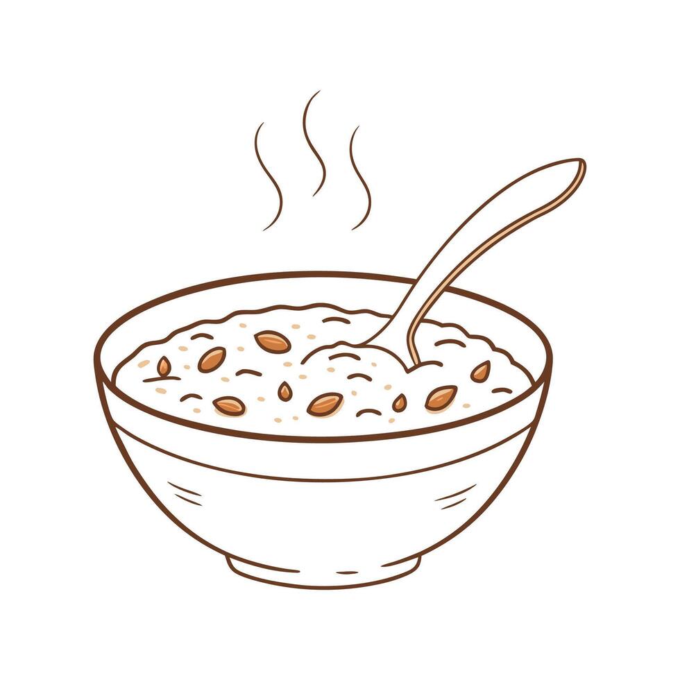 Creamy Whole Wheat Porridge for Nutritional Meals vector