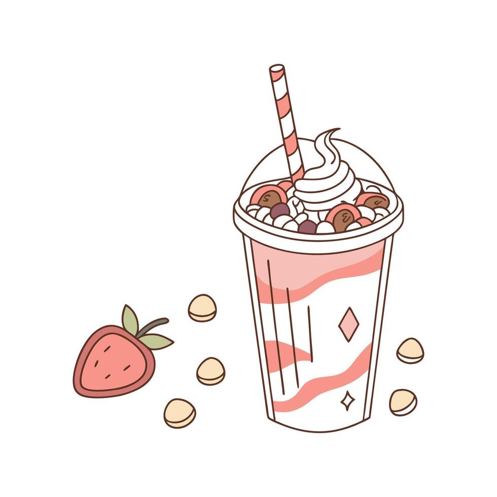 Yogurt Drink Creative Illustration on White vector