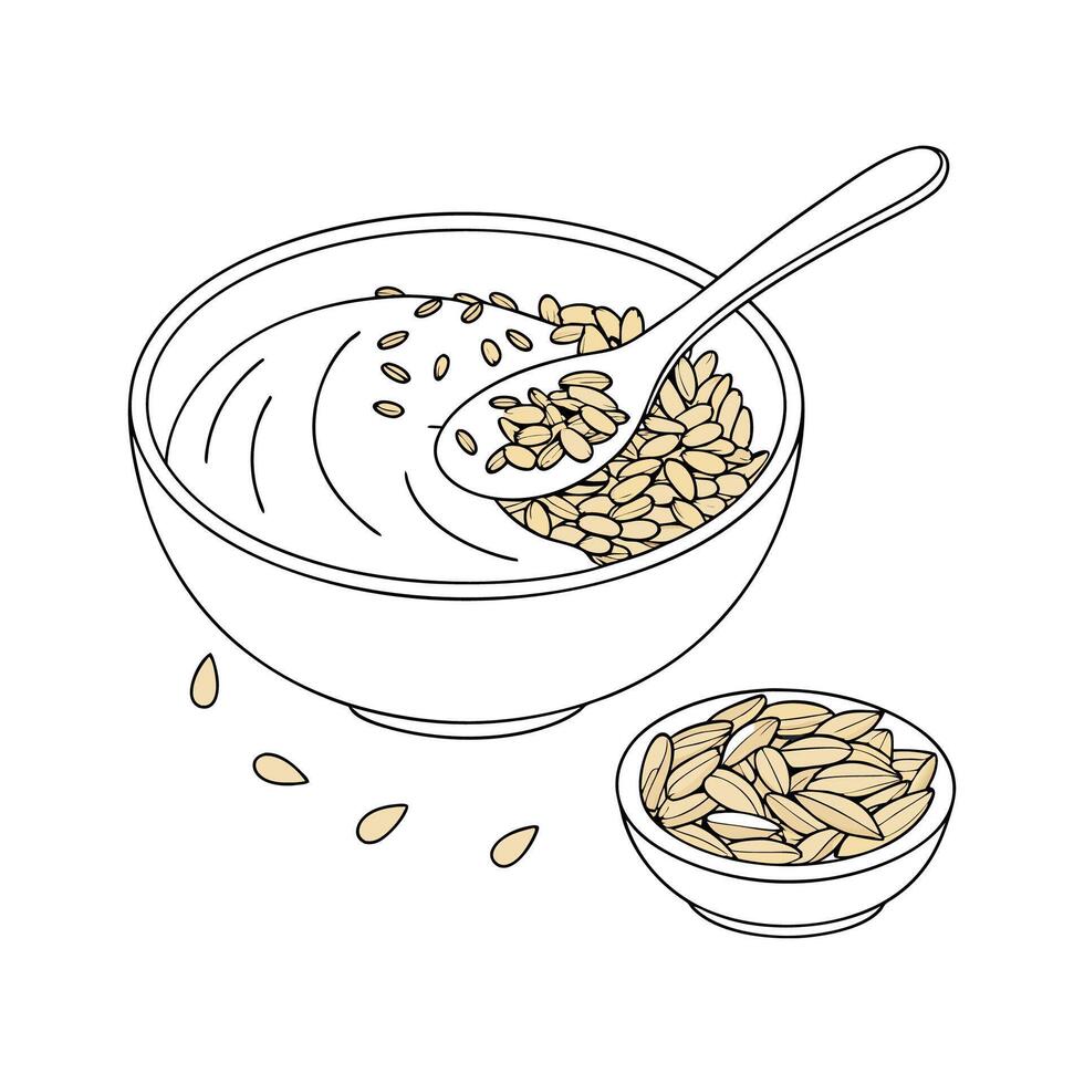 Creative Yogurt Flaxseed Mash Food Illustration vector