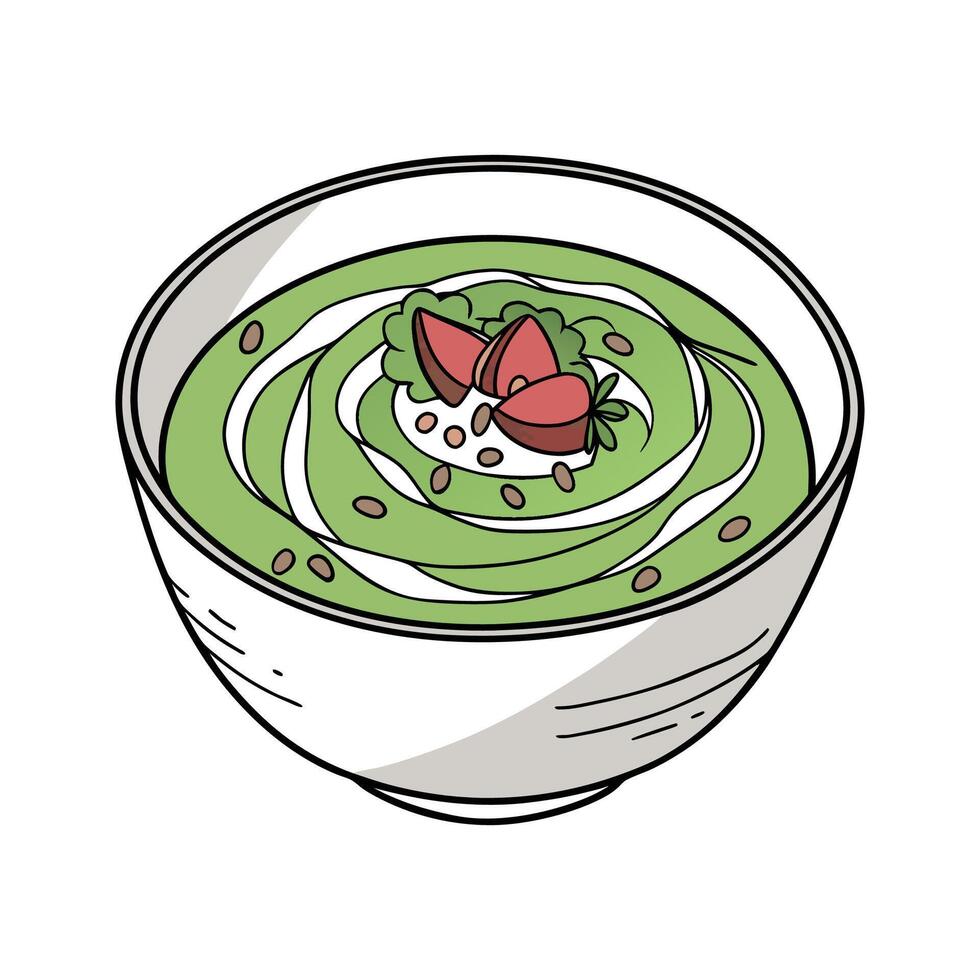 Yogurt Spinach Puree Healthy Food Illustration vector
