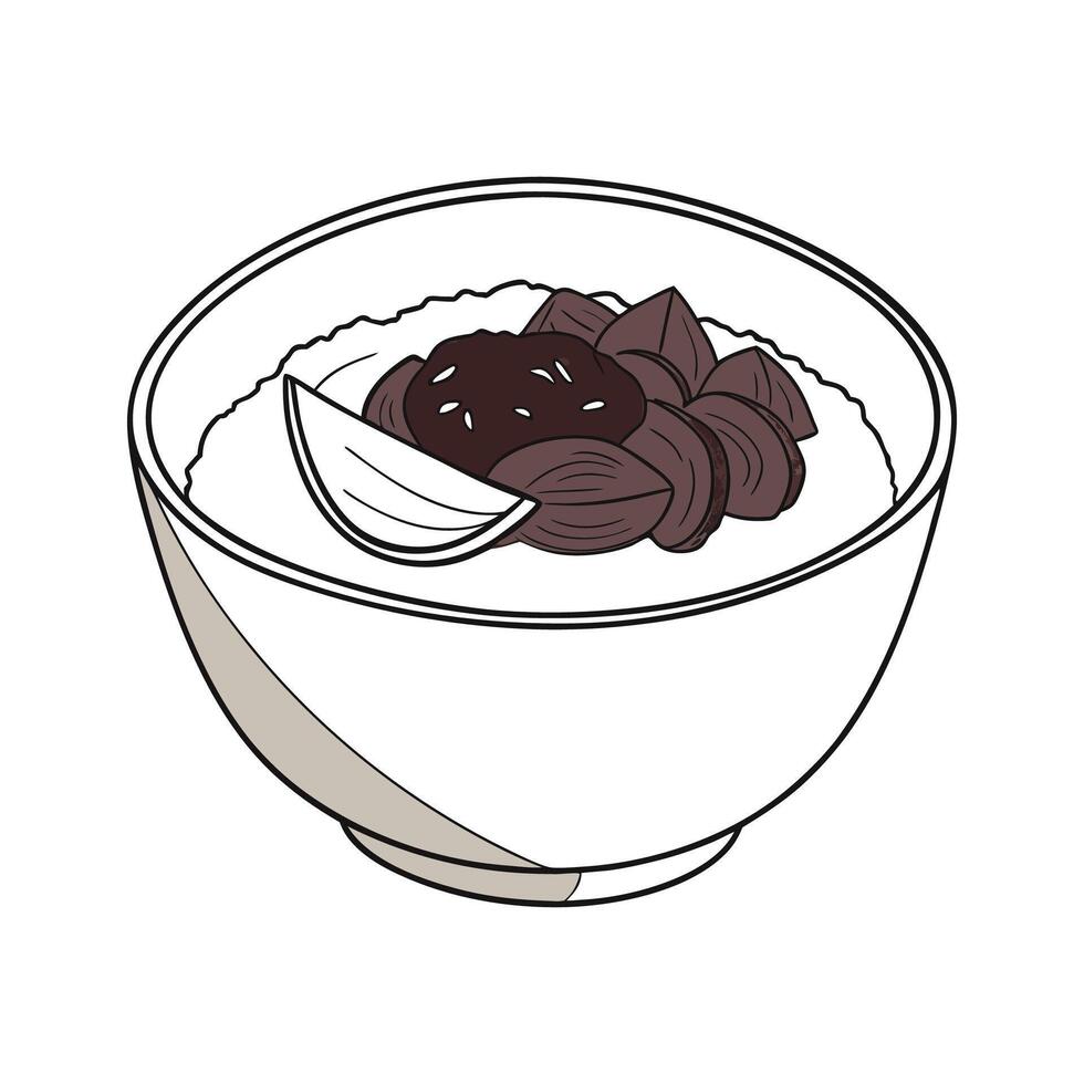 Yogurt Prune Puree Healthy Food Illustration vector
