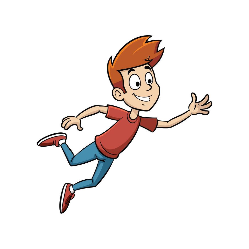 Creative Boy Catching Frisbee Illustration vector