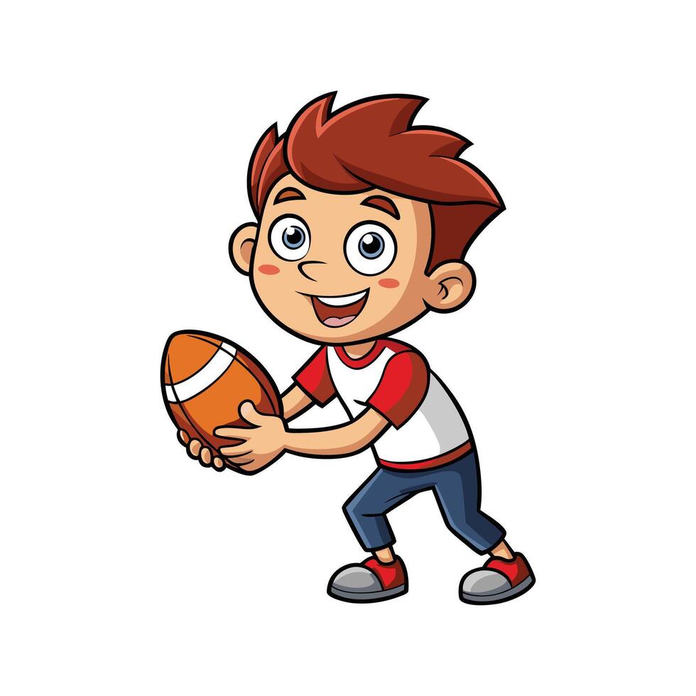 Child Playing with Toy Football vector