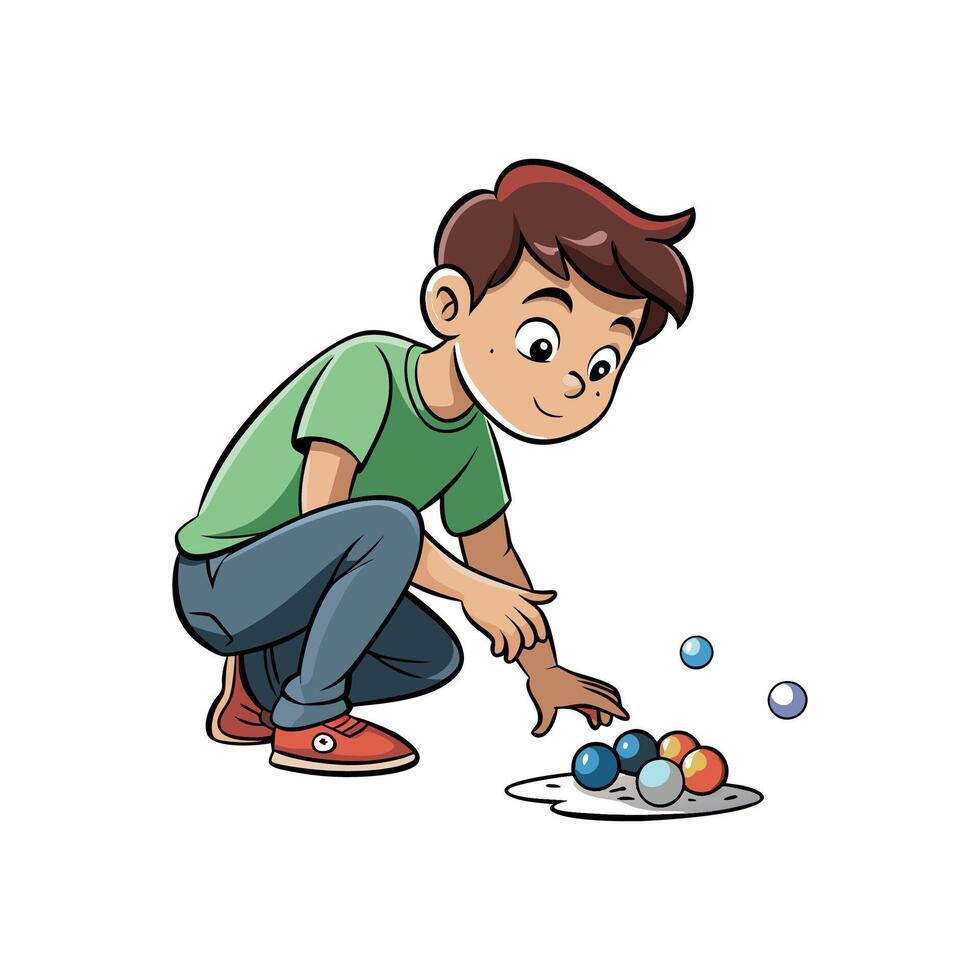 Playful Child with Marbles Adventure vector