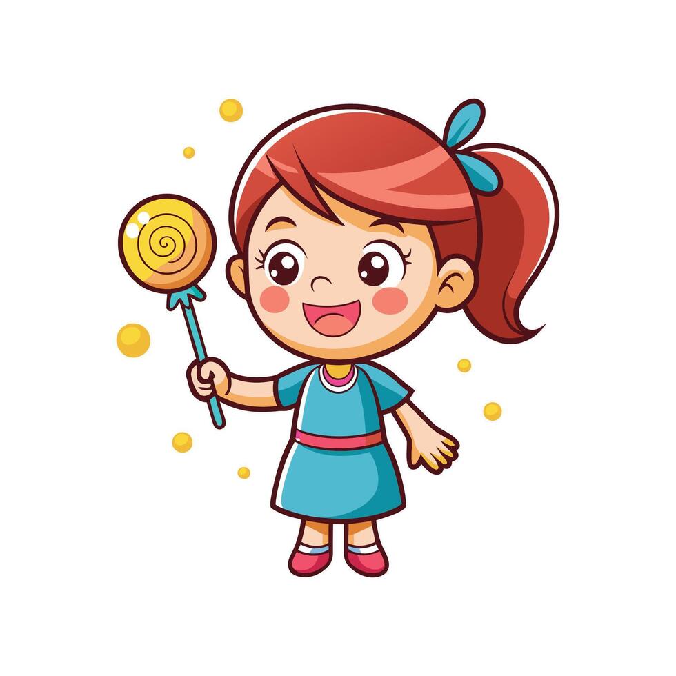 Child Creating Bubbles with Wand vector