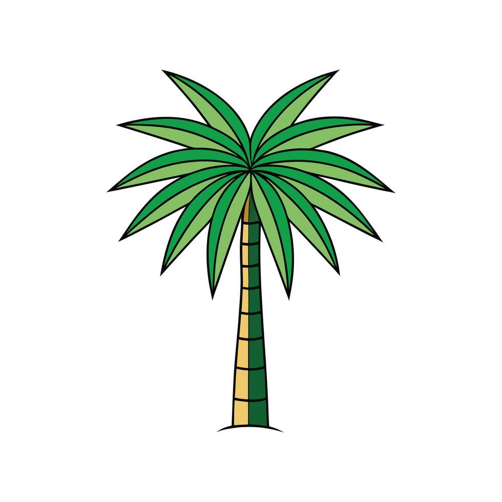 Realistic Windmill Palm Tree Bold Outline Design 1 vector