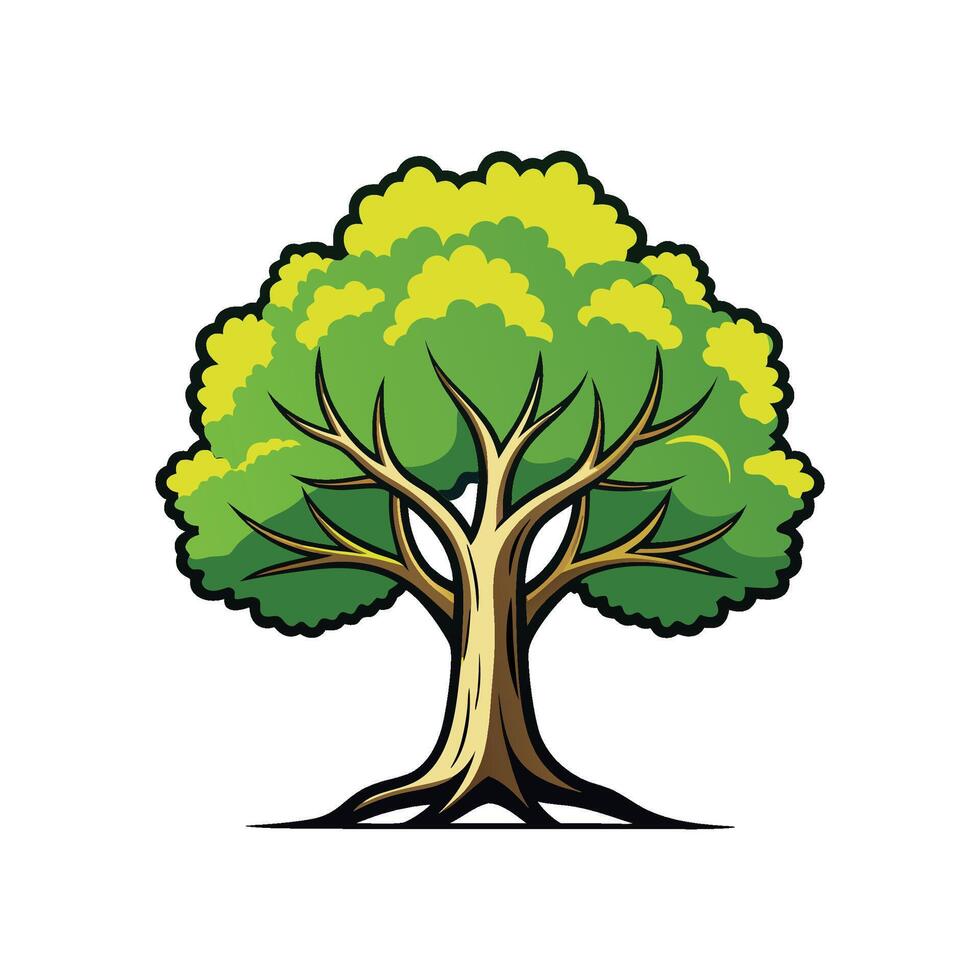 Striking Buckthorn Tree Bold Outline vector