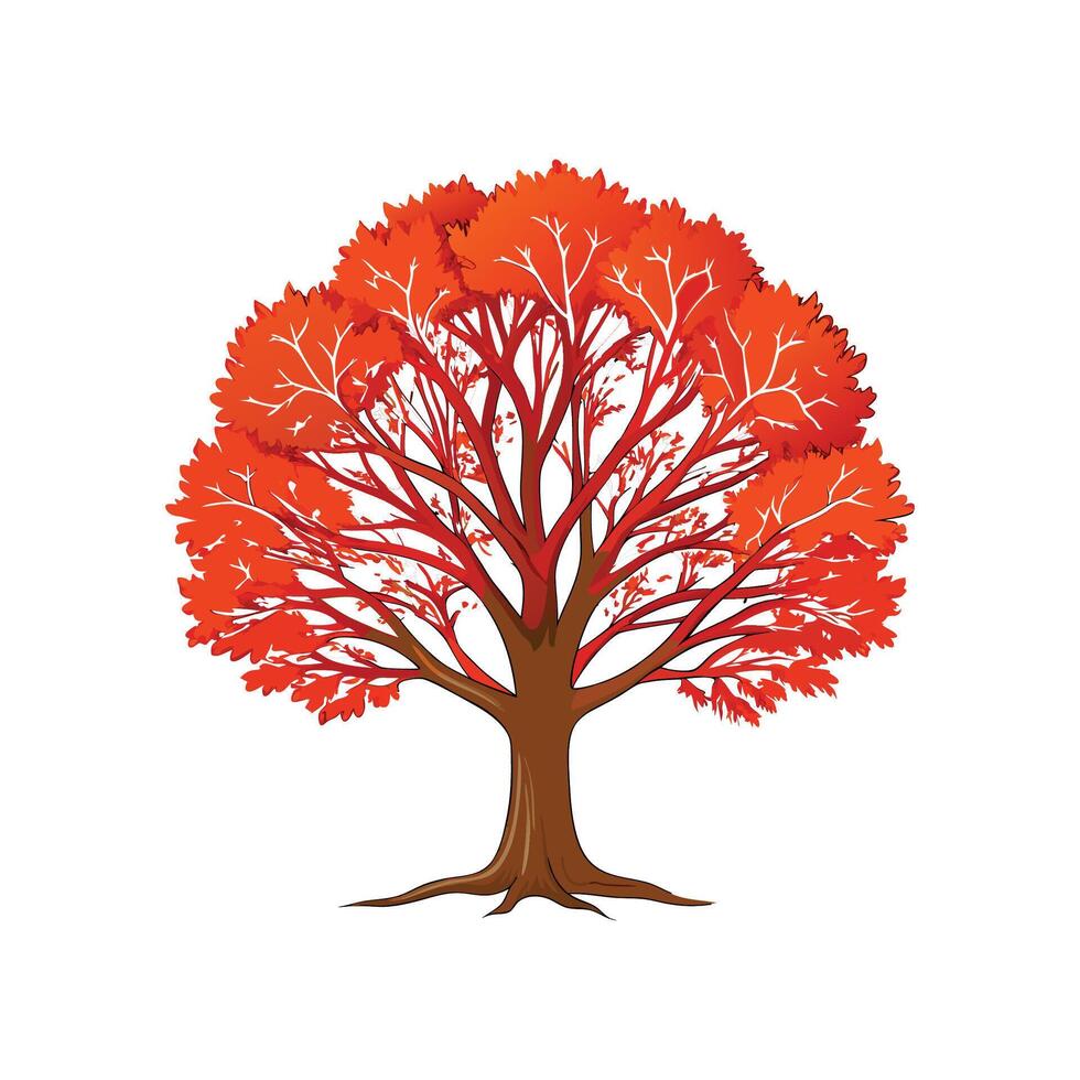 Charming Hornbeam Tree Outline Design vector