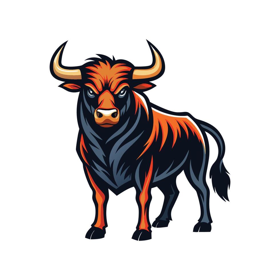 Stylish Angus Bull Outline Graphic vector