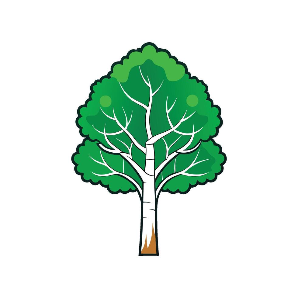 Distinctive Aspen Tree Outline Design vector