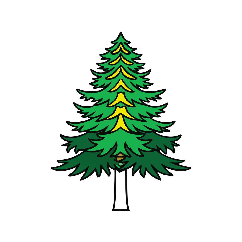Stylish Austrian Pine Tree Outline vector