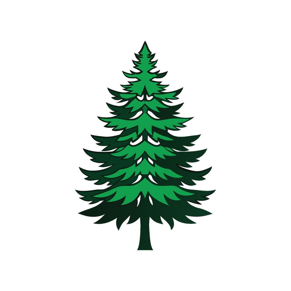 Bold Outline of Austrian Pine Tree vector
