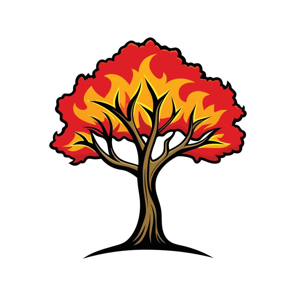 Bold Outline of Australian Flame Tree vector