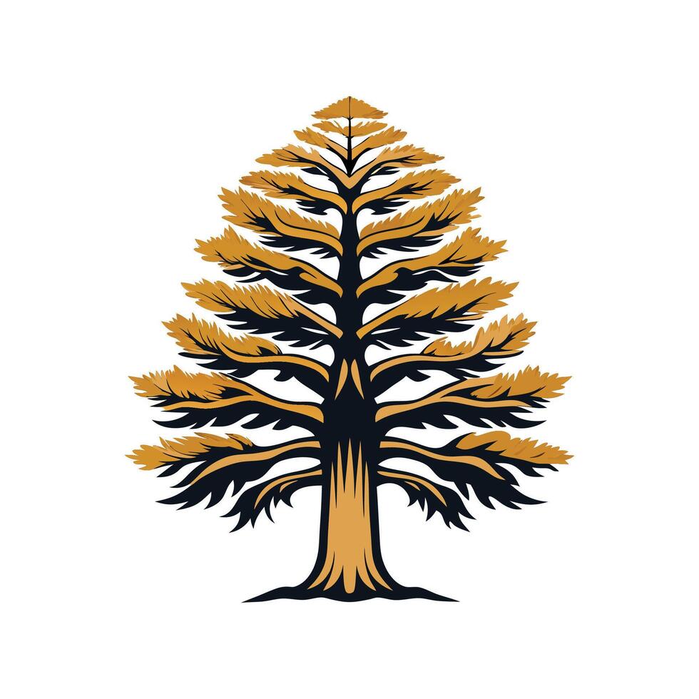 Stylish Bald Cypress Tree Design vector