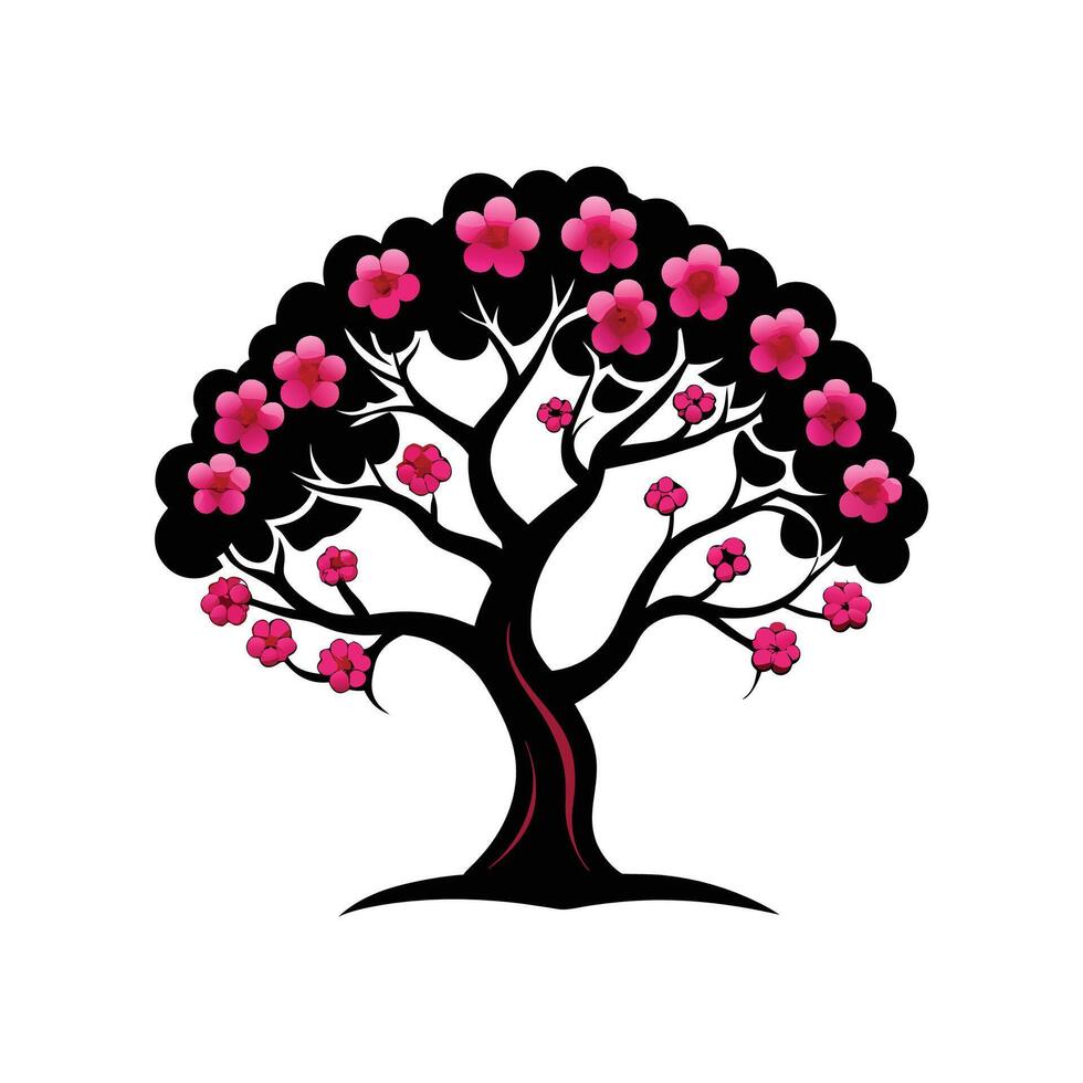 Creative Outline of Black Cherry Tree vector