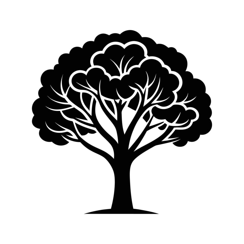 Stylish Bold Outline of Ironwood Tree vector