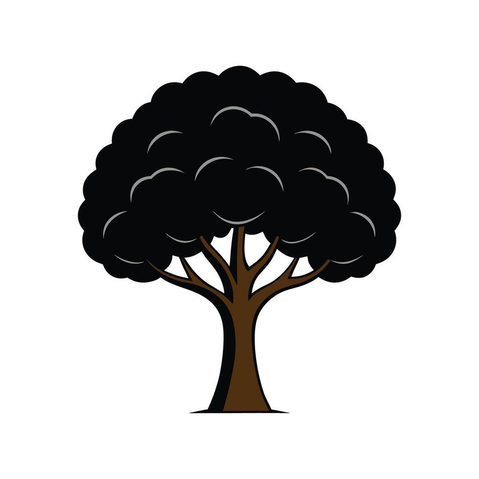 Elegant Black Tupelo Tree Design Outline vector