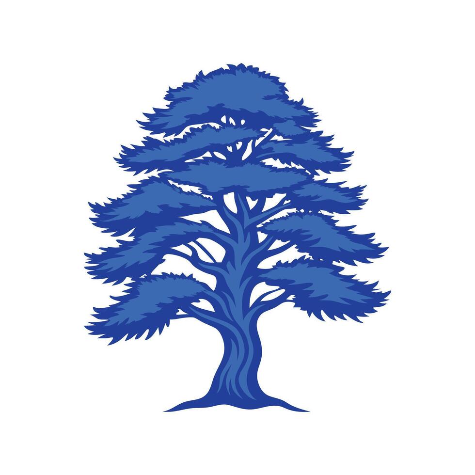 Elegant Blue Atlas Cedar Tree Design vector