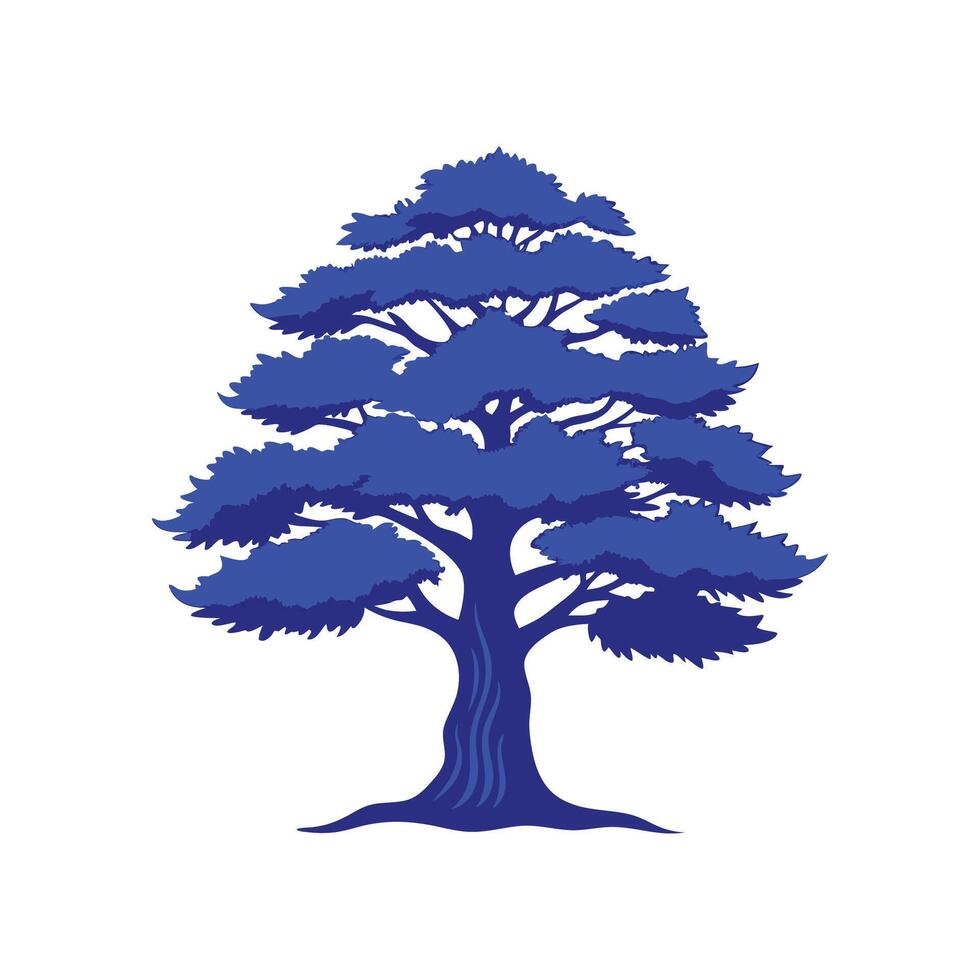 Distinctive Bold Outline of Blue Atlas Cedar vector