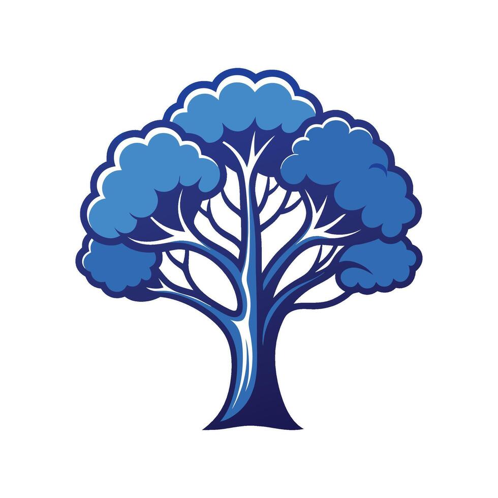 Elegant Outline of Blue Mahoe Tree vector