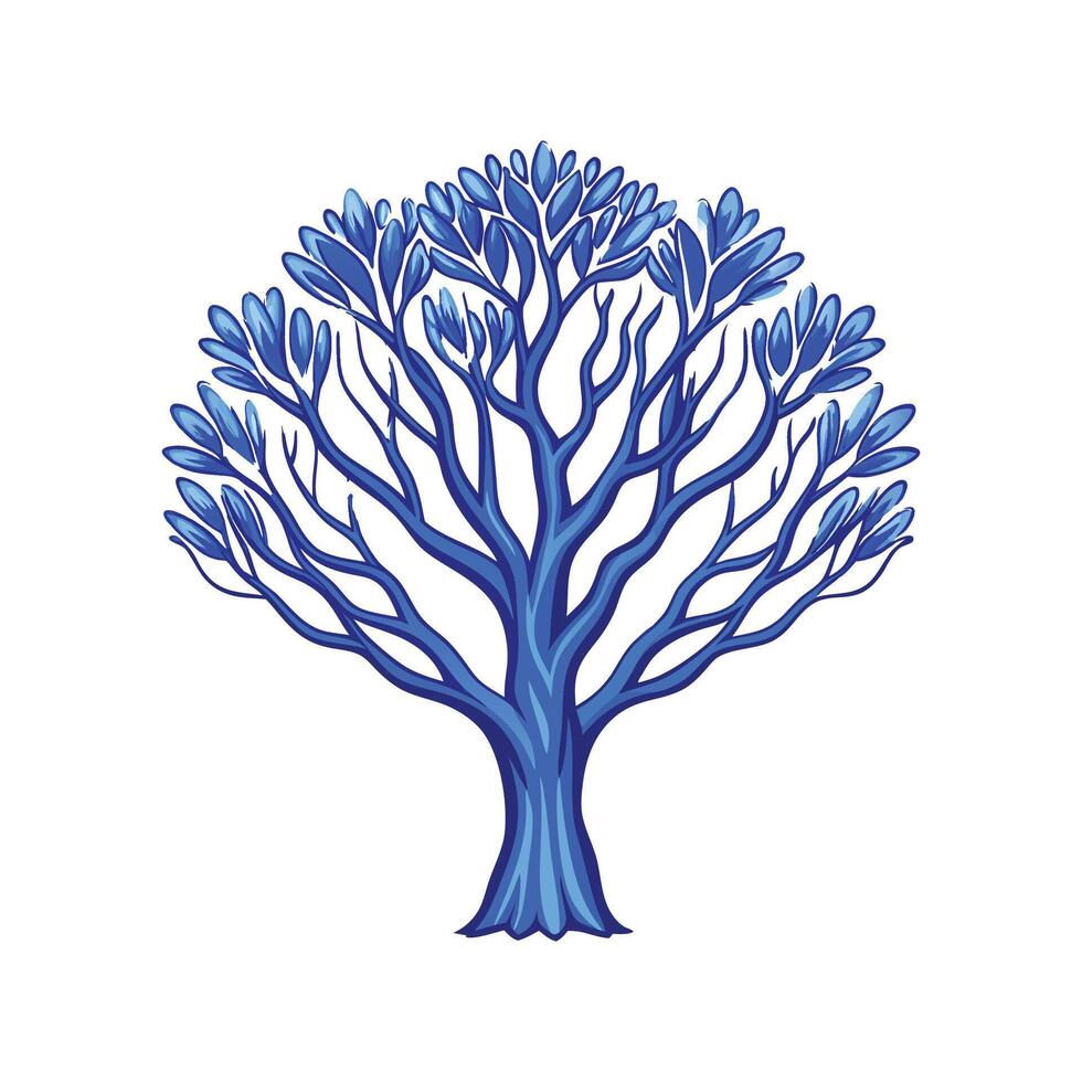 Creative Outline of Blue Palo Verde Tree vector