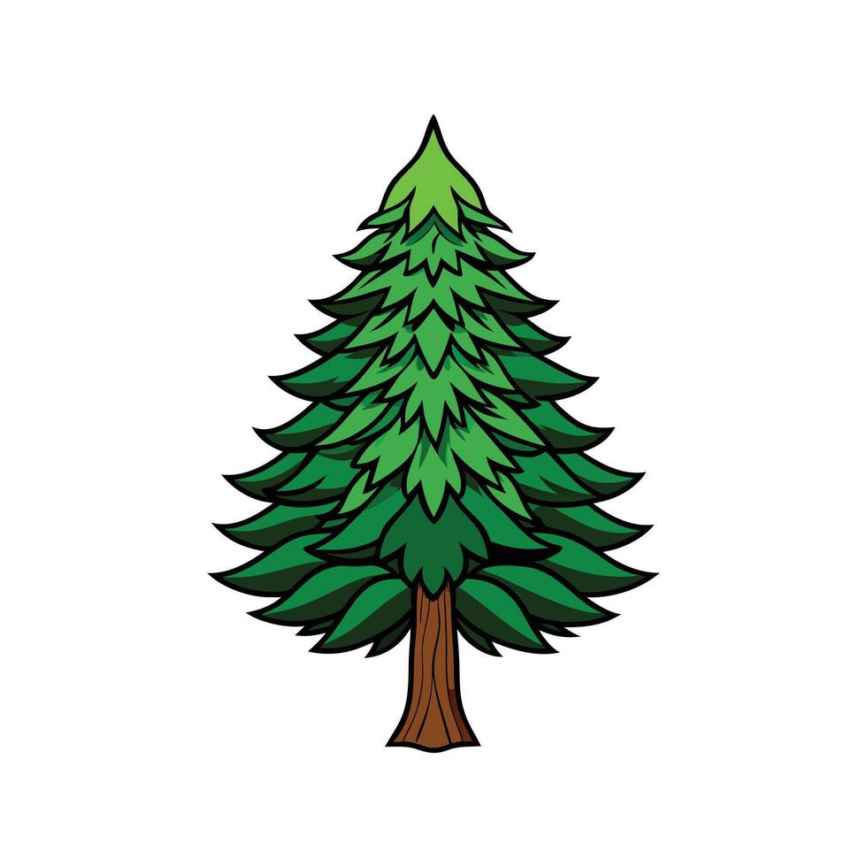Unique Outline of Bunya Pine Tree vector