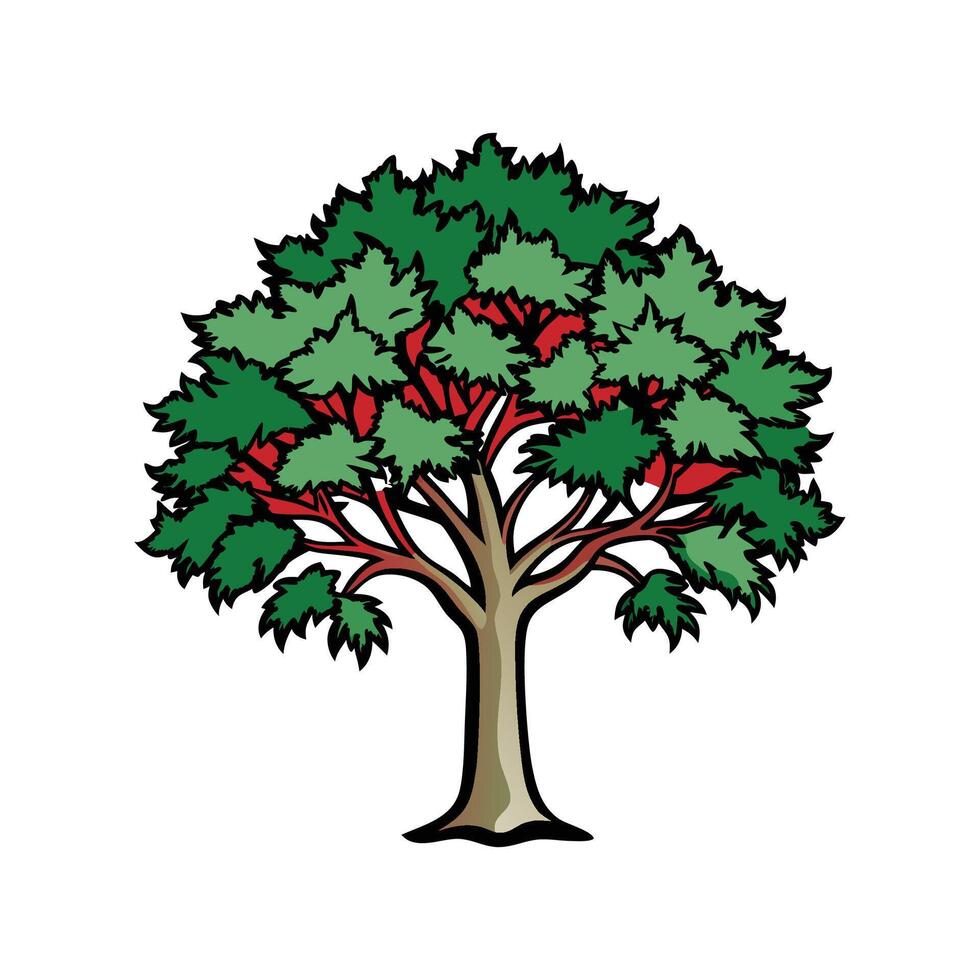 Elegant Carolina Silverbell Tree Bold Outline vector