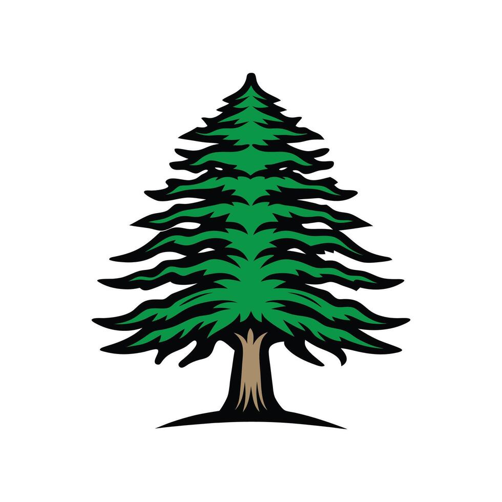 Distinctive Bold Outline of Cedar of Lebanon vector