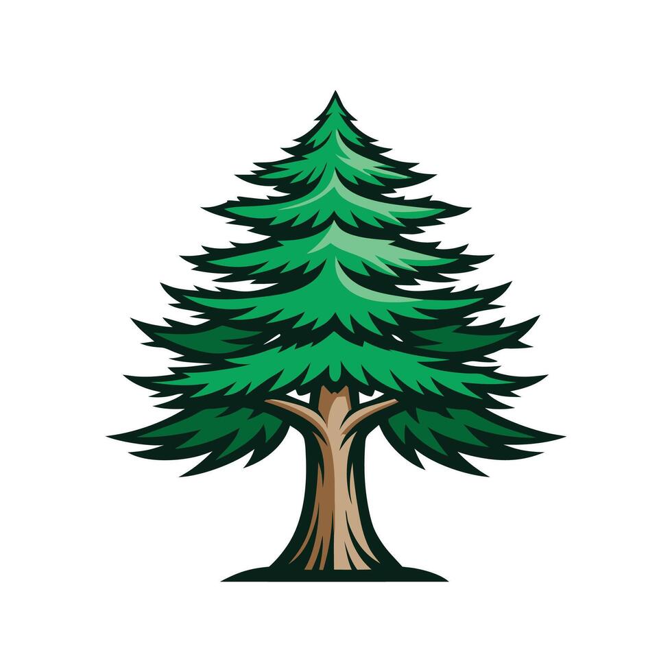 Charming Cedar Tree Outline Design vector