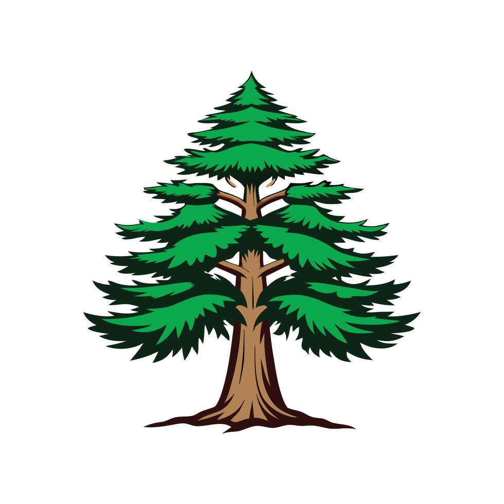 Stylish Cedar Tree Bold Outline vector