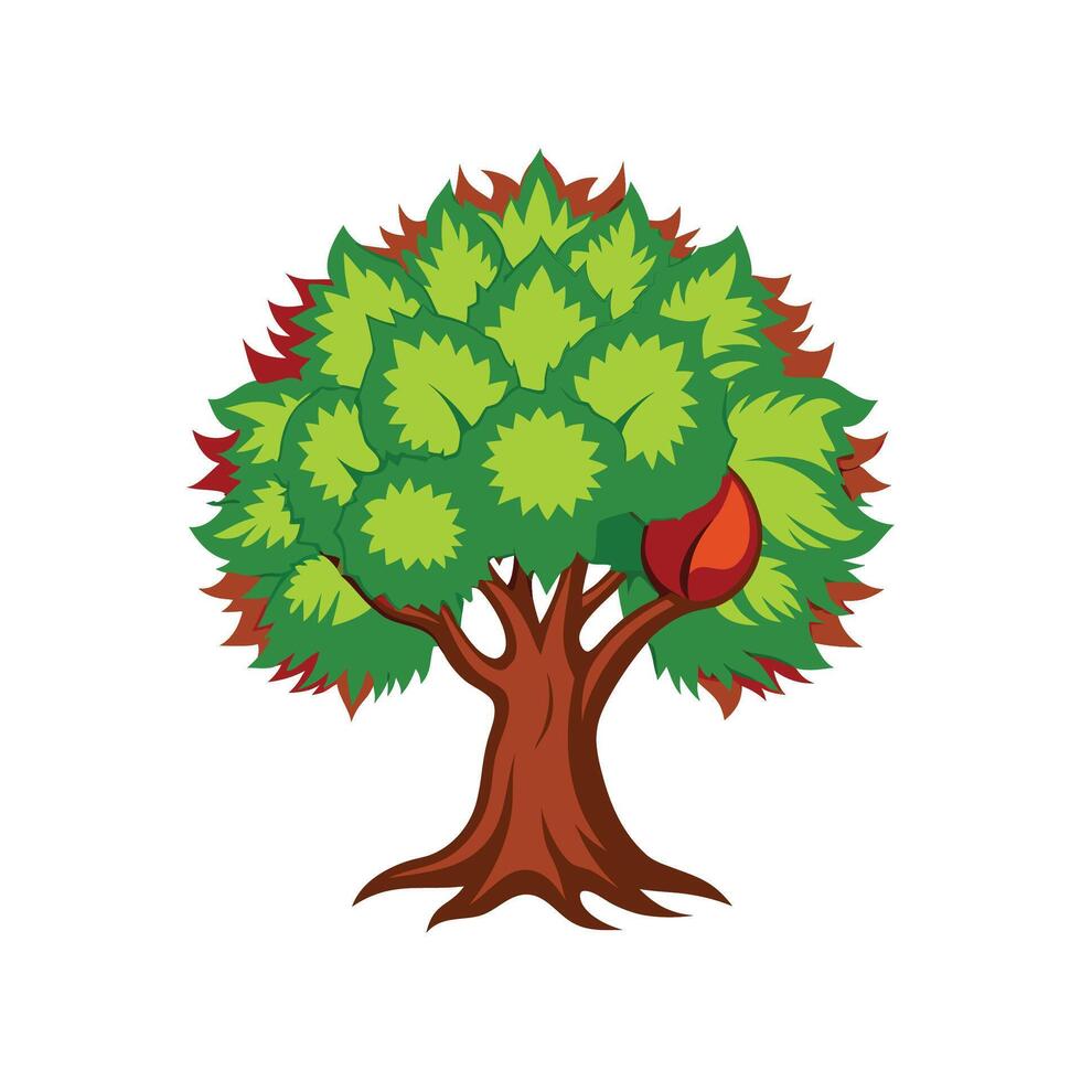 Charming Outline of Chestnut Tree vector