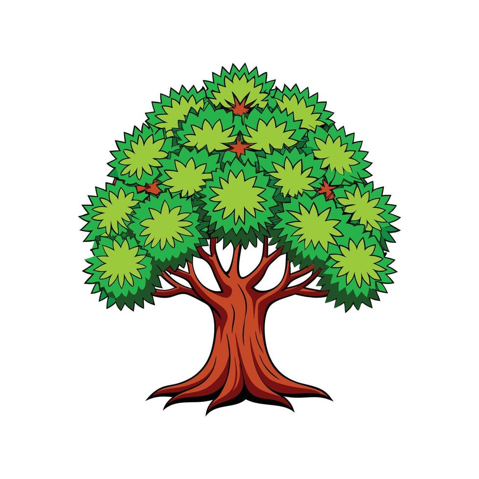 Creative Chinese Chestnut Tree Outline Design vector