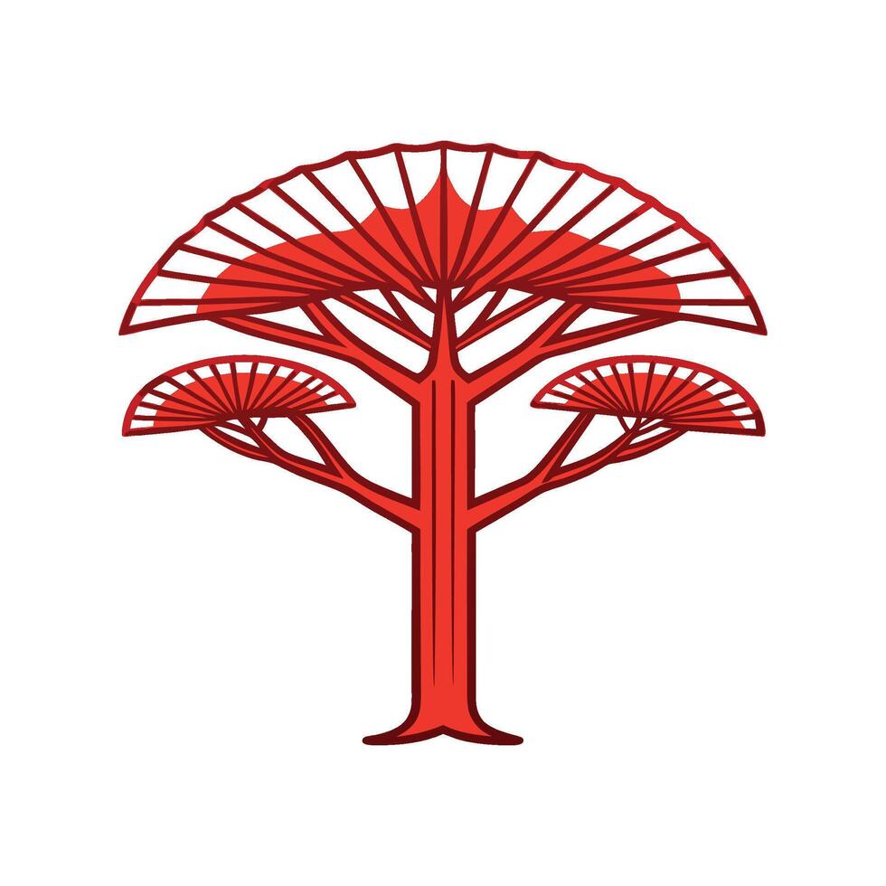 Stylish Chinese Parasol Tree Outline vector