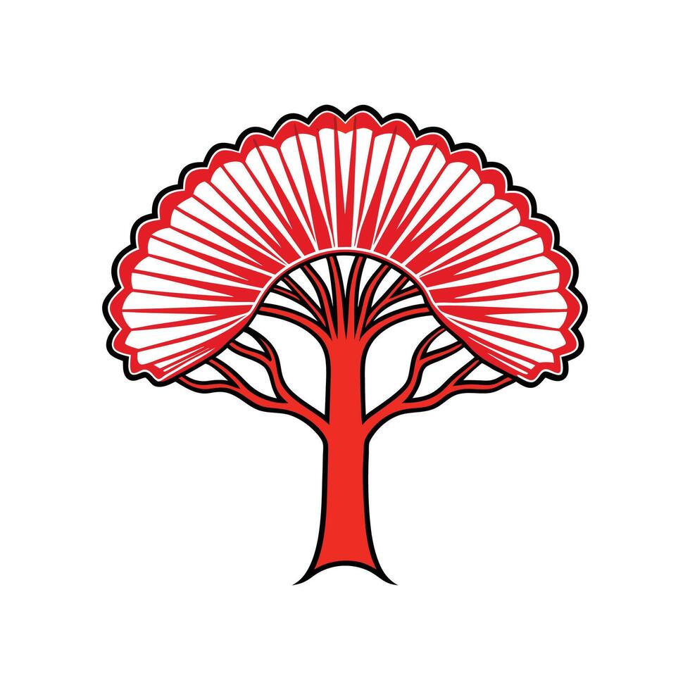 Distinctive Bold Outline of Chinese Parasol Tree vector