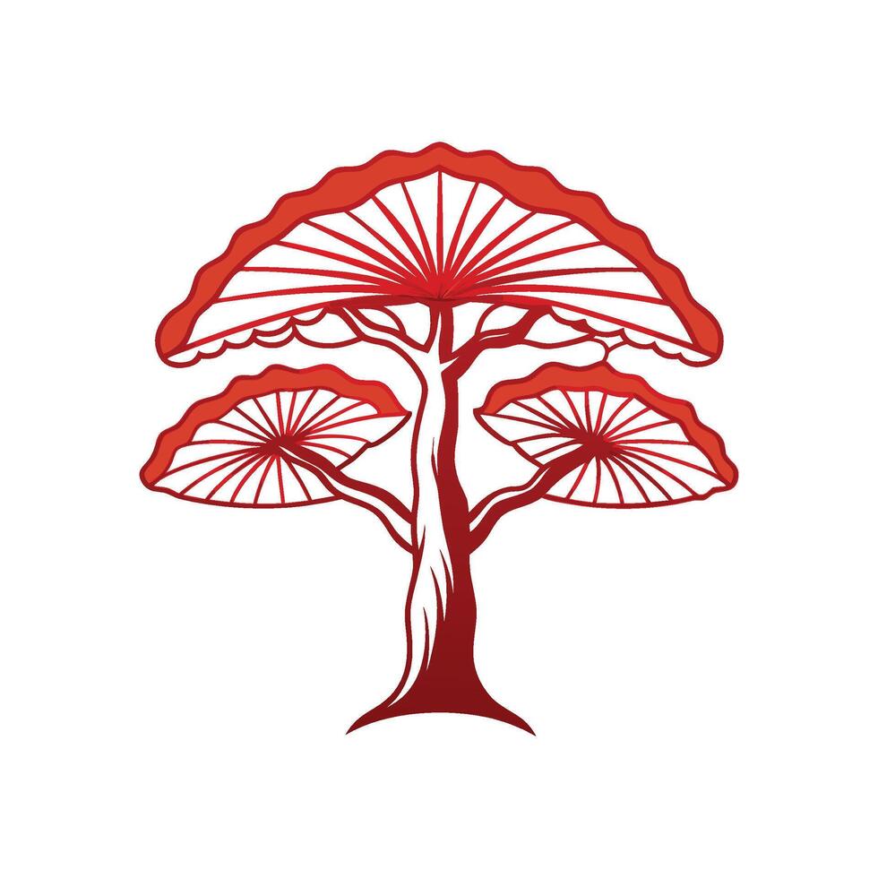 Creative Outline of Chinese Parasol Tree vector