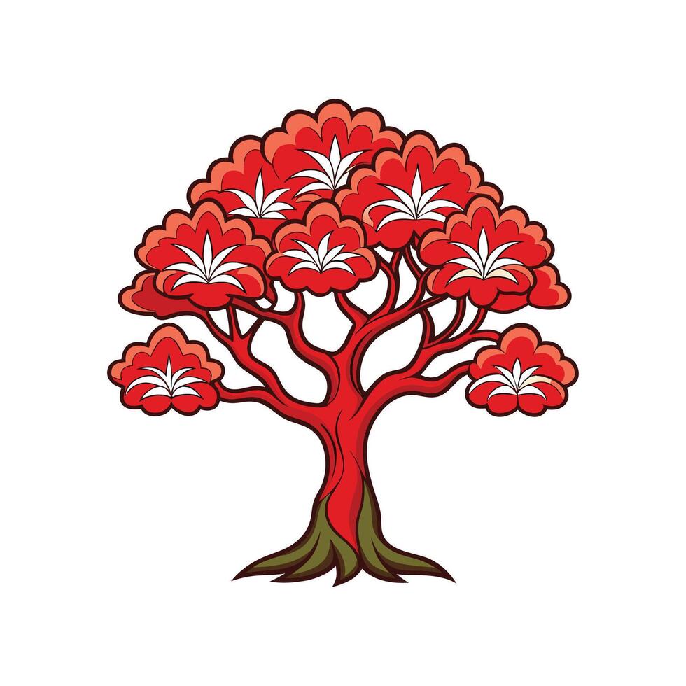 Creative Outline of Chinese Pistache Tree vector