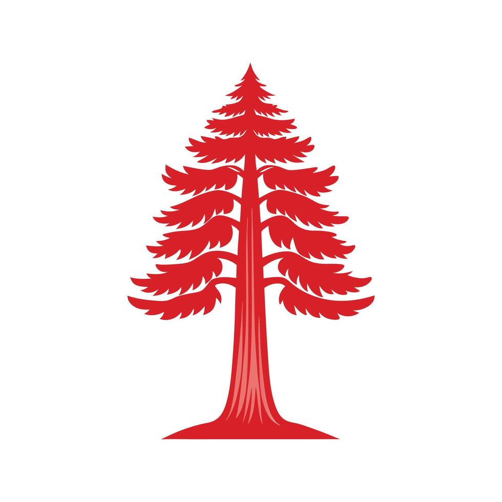 Charming Coast Redwood Tree Outline vector