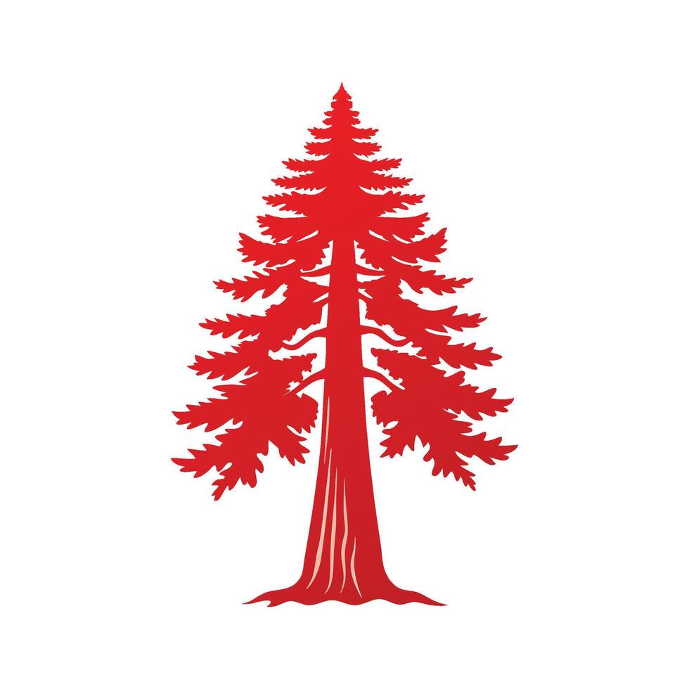 Distinctive Bold Outline of Coast Redwood vector