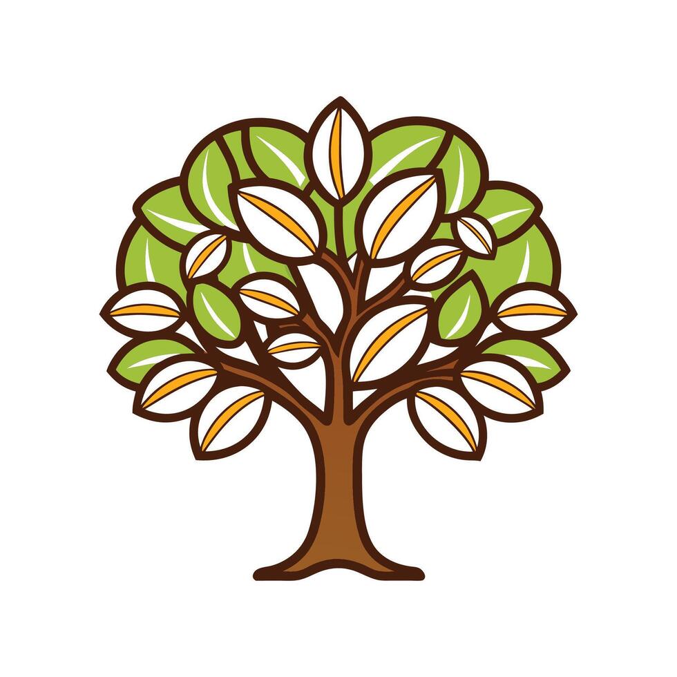 Stylish Coffee Tree Bold Outline vector