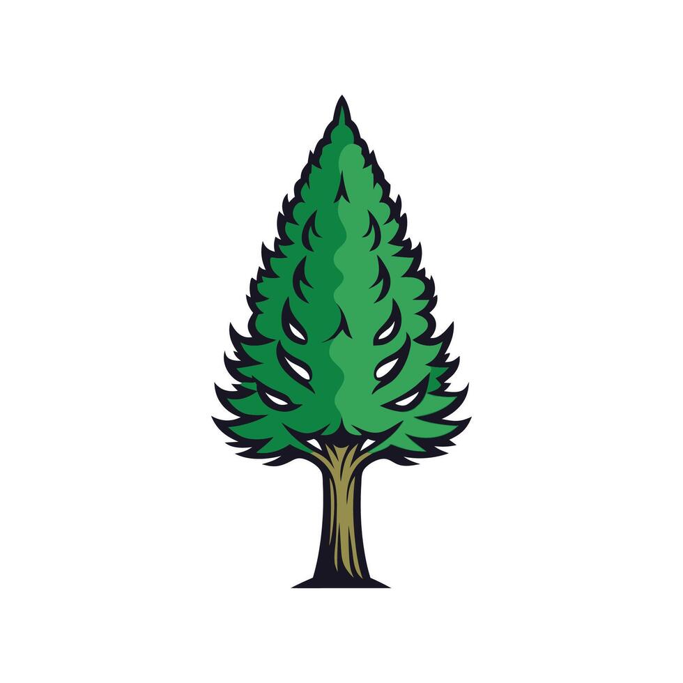 Creative Outline of Cypress Tree vector
