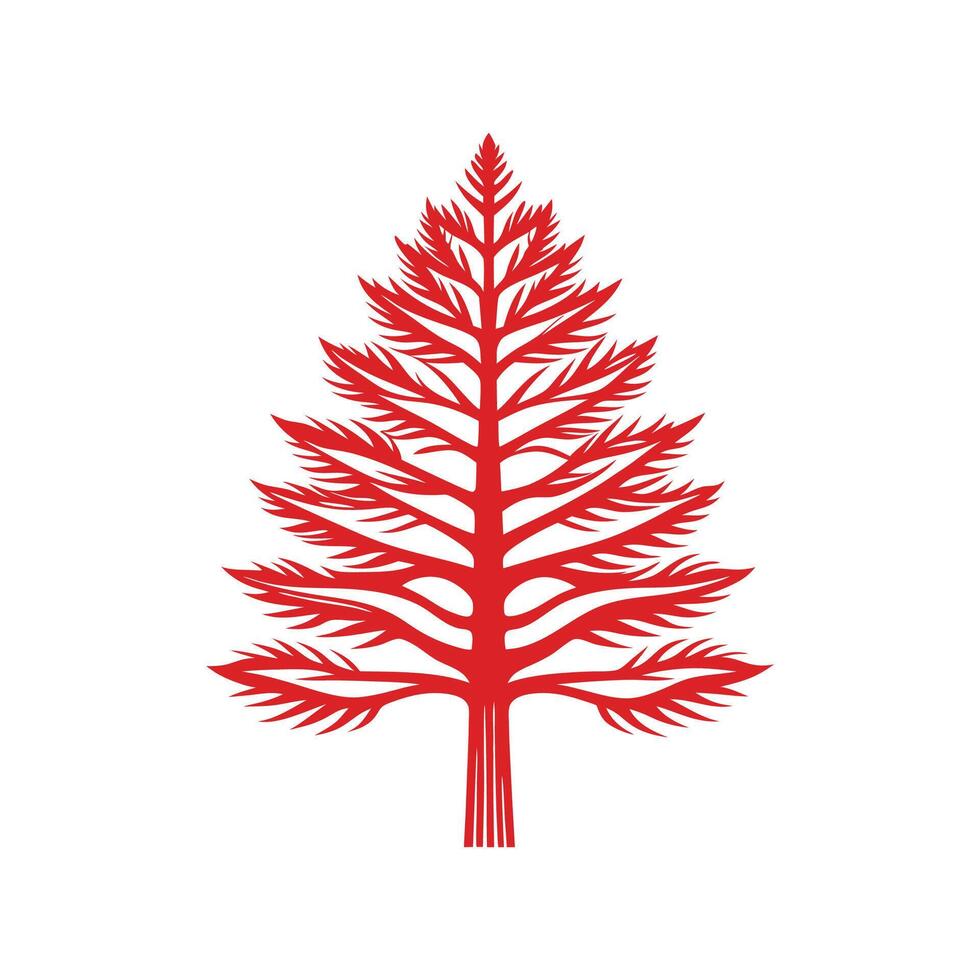 Stylish Dawn Redwood Tree Outline vector