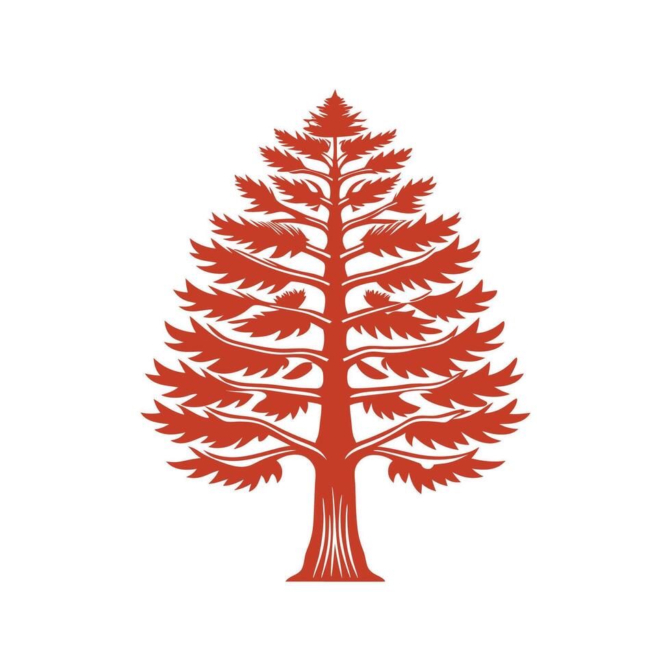 Elegant Outline of Dawn Redwood Tree vector