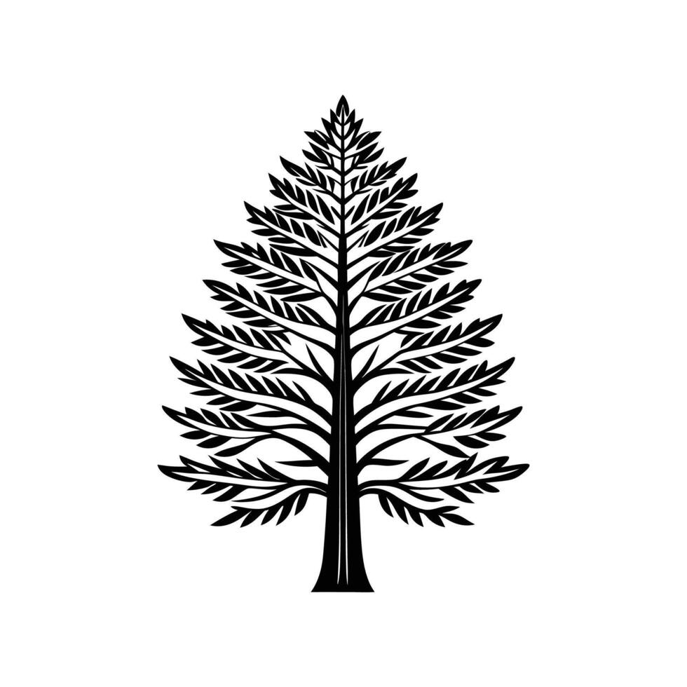 Charming Dawn Redwood Tree Outline Design vector