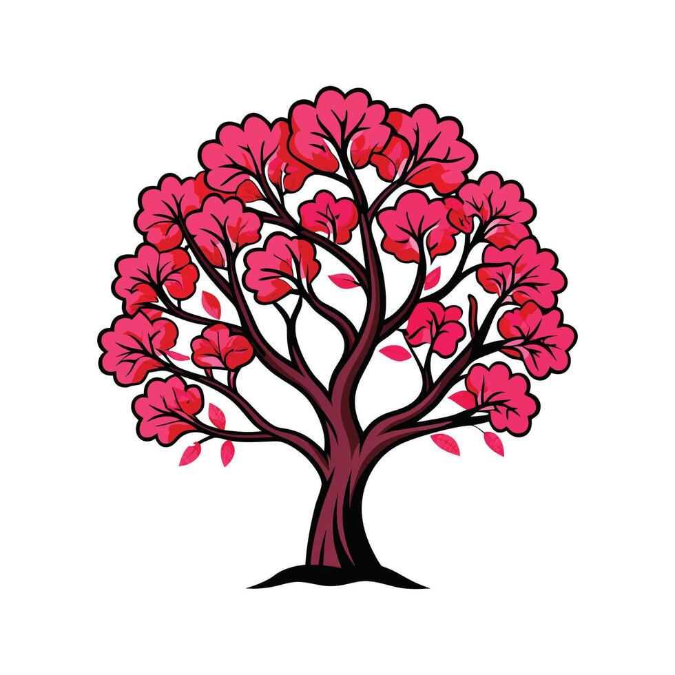 Charming Dogwood Tree Outline vector