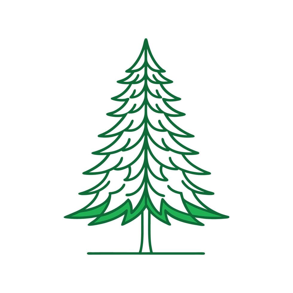Unique Douglas Fir Tree Outline vector